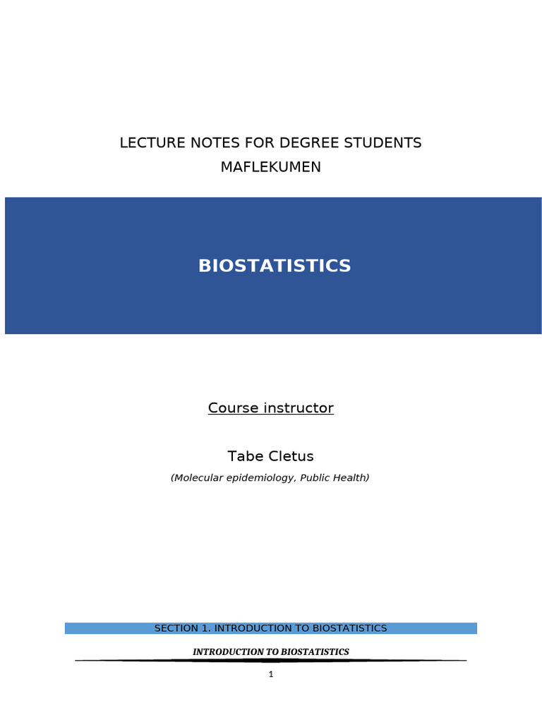 Lecture notes for degree students class 1 pdf level of measurement