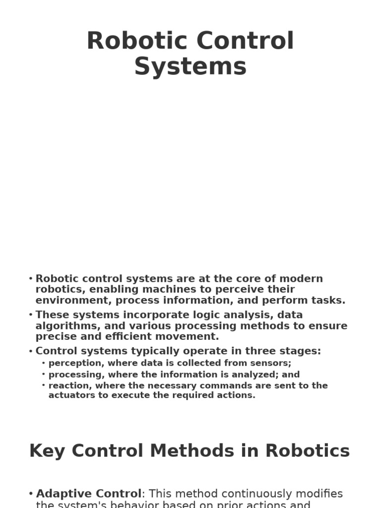 Key Methods in Robotic Control Systems | PDF | Robotics | Robot