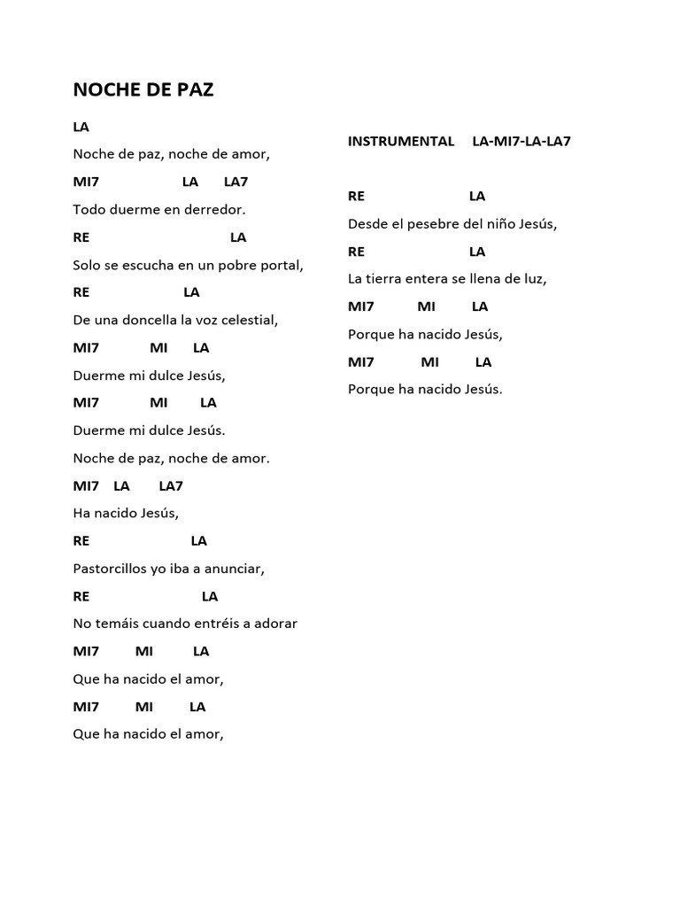 Noche de Paz: Letra y Significado | PDF