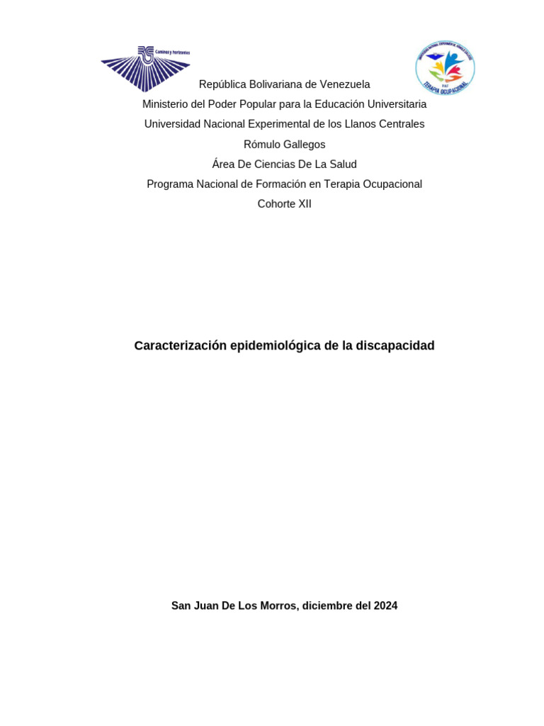 Epidemiología de la Discapacidad en Venezuela | PDF | Invalidez | Pobreza