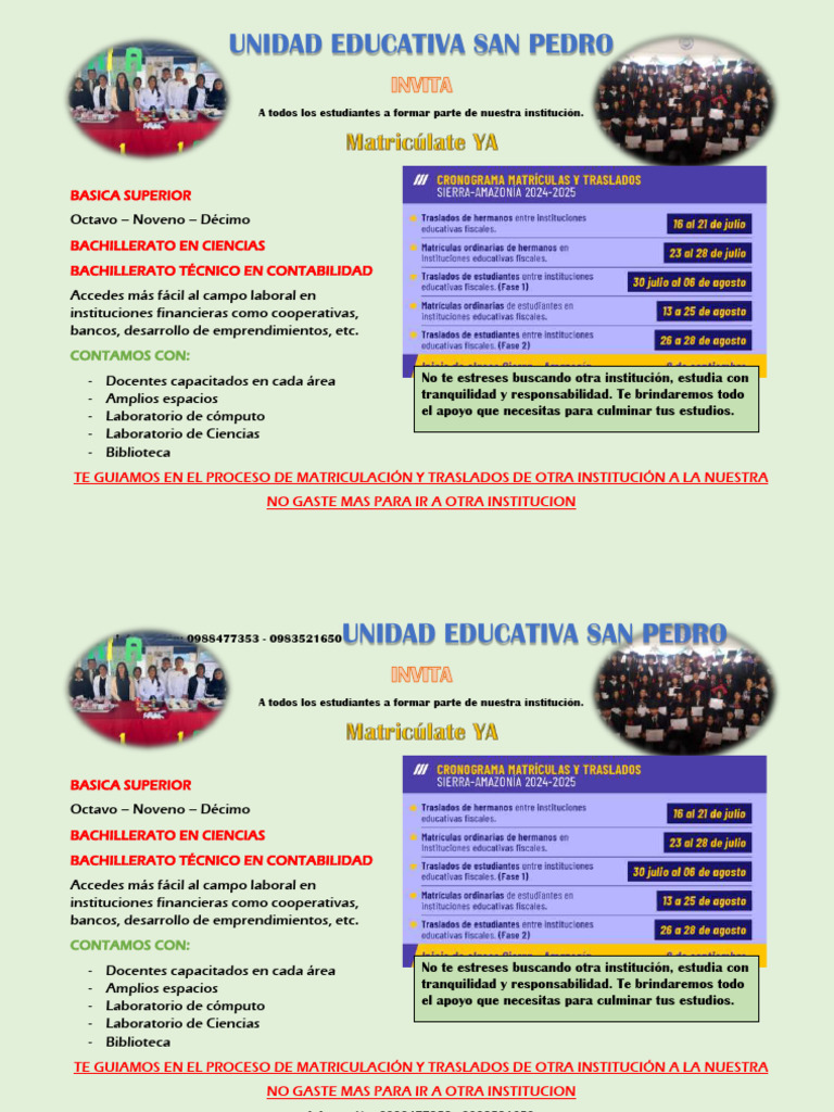 Educación Integral en Unidad San Pedro | PDF