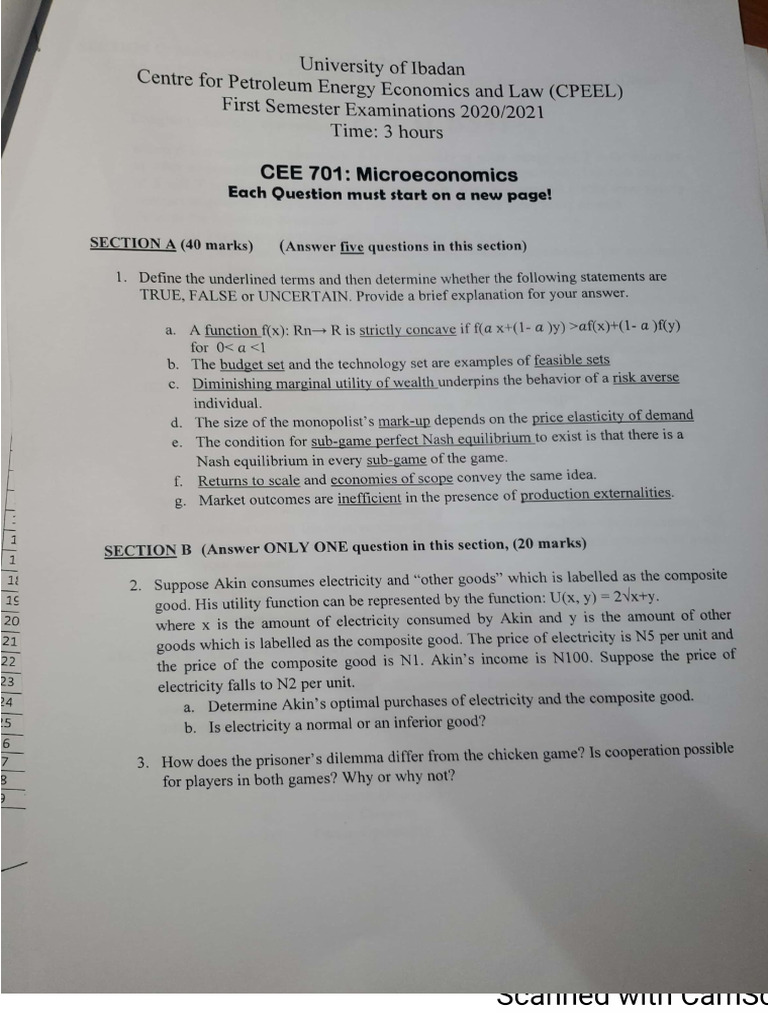 CEE 701 Microeconomics | PDF