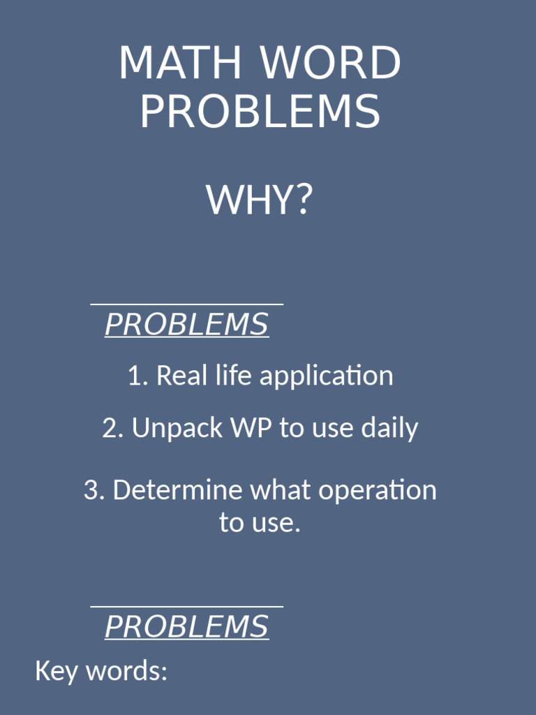 Understanding Math Word Problems | PDF