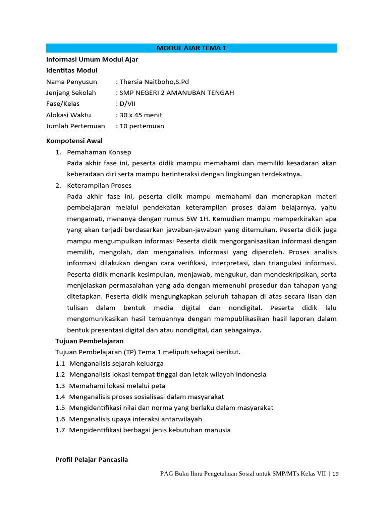 7 1 Modul Ajar Tema 1 Pdf