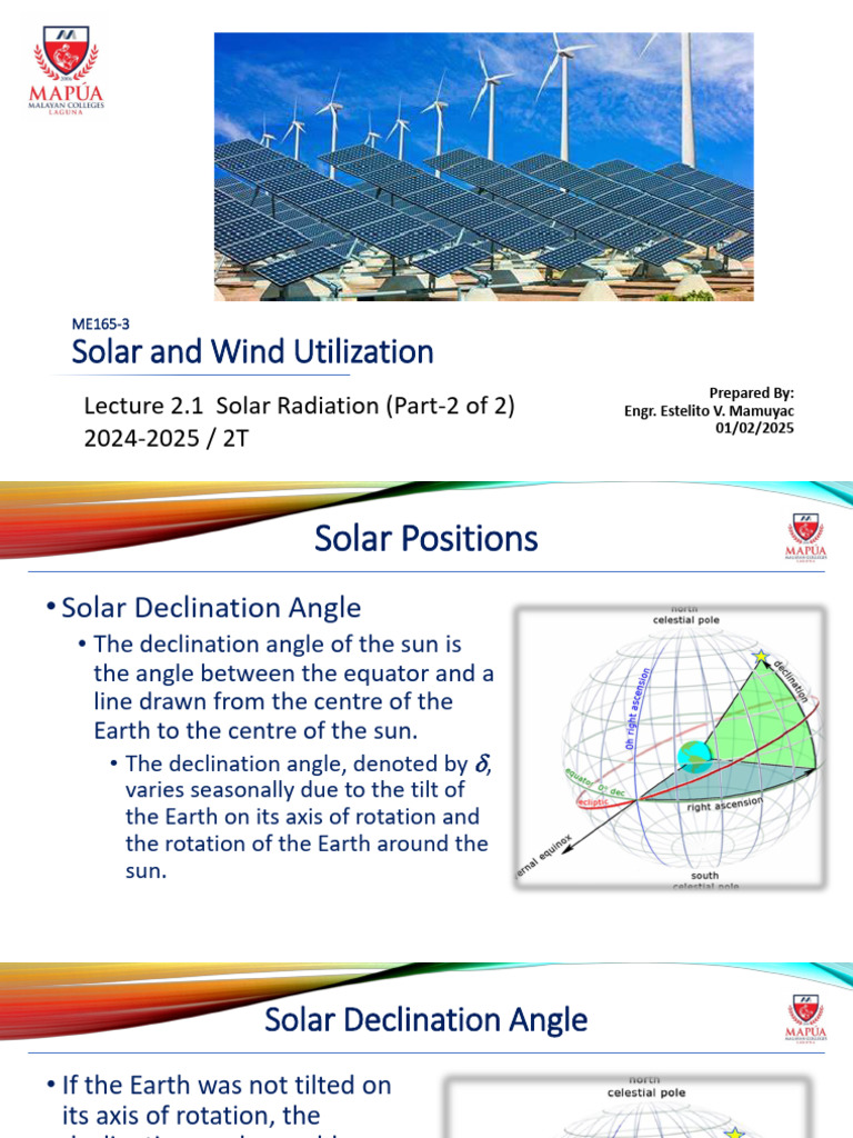 Solar Declination and Time Calculations | PDF | Classical Mechanics ...