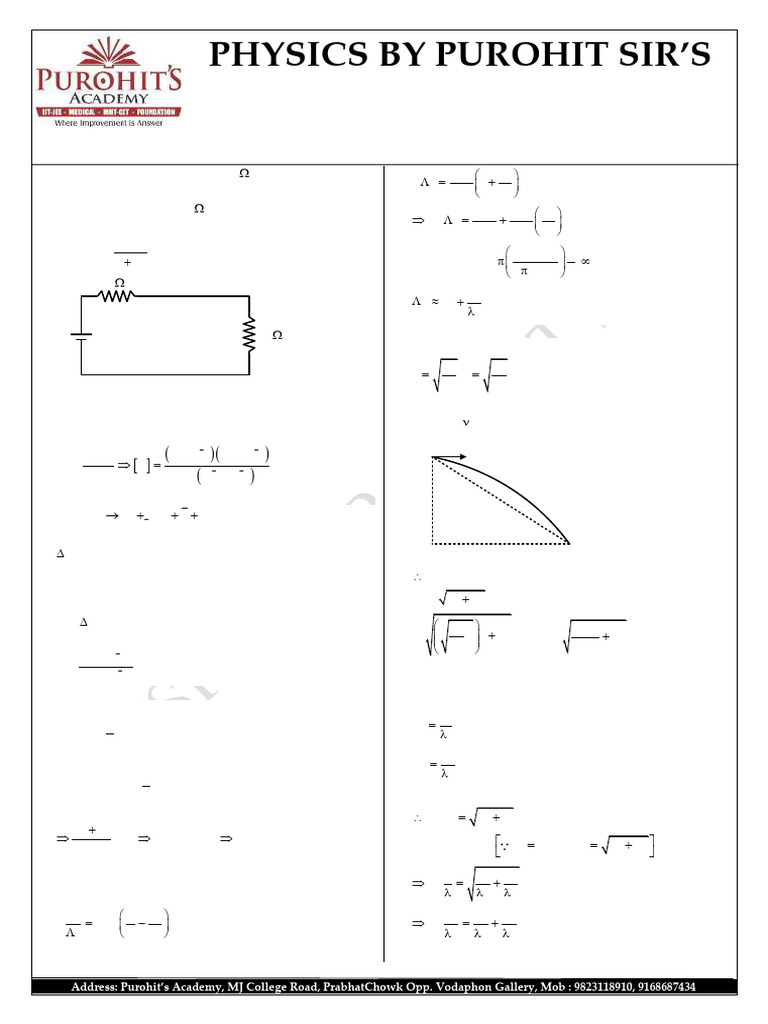 Physics Test Solutions by Purohit's Academy | PDF | Force | Electronvolt