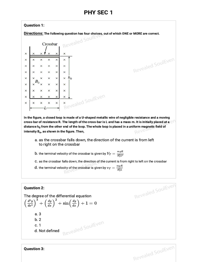 IIT JEE (Advanced) Mock - 2 (Paper - 1) | PDF | Titration | Chemistry