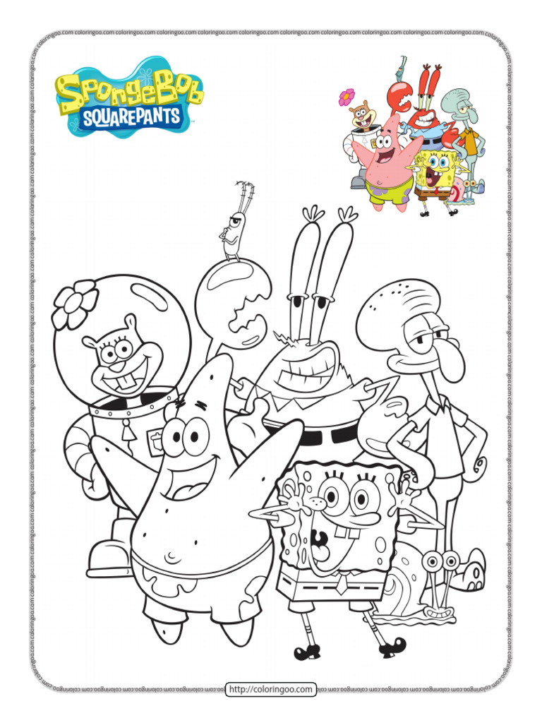 Spongebob Squarepants and Friends Coloring Pages | PDF