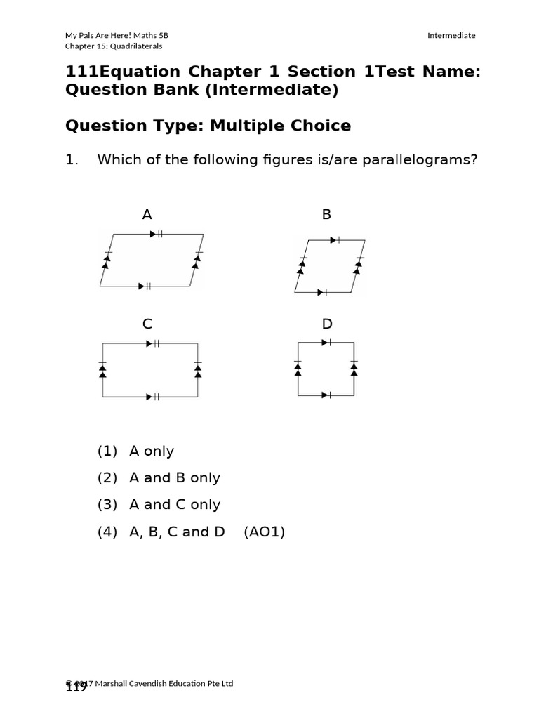 36 MPAH 5B 15 Question Bank (Intermediate) | PDF | Rectangle ...