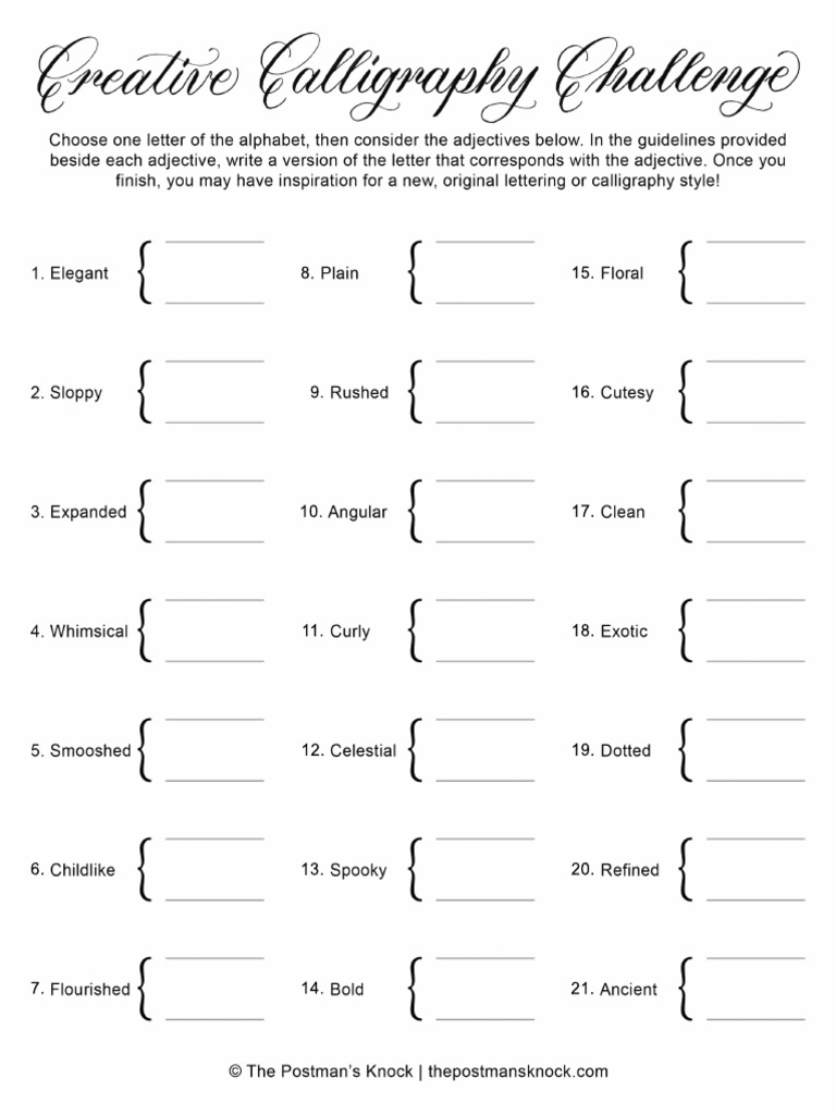Creative Calligraphy Challenge | PDF