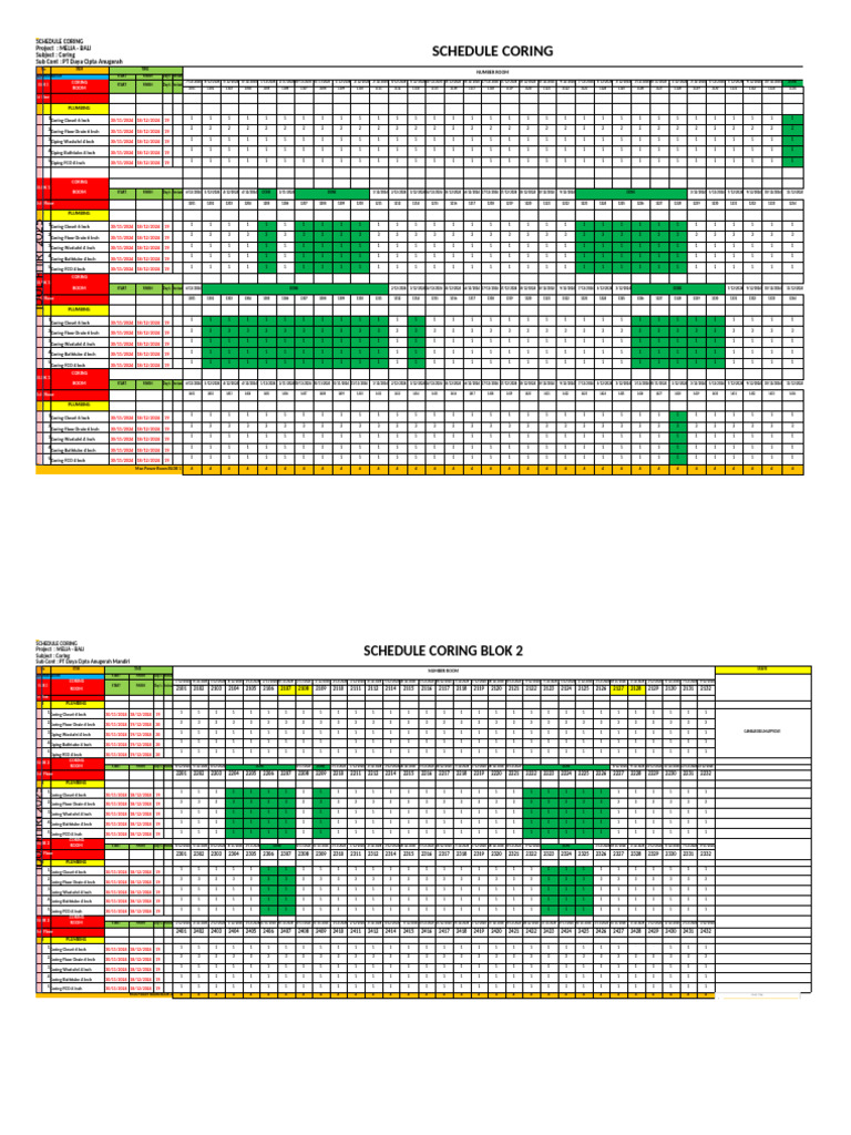 Skedule Coring Dcam | PDF
