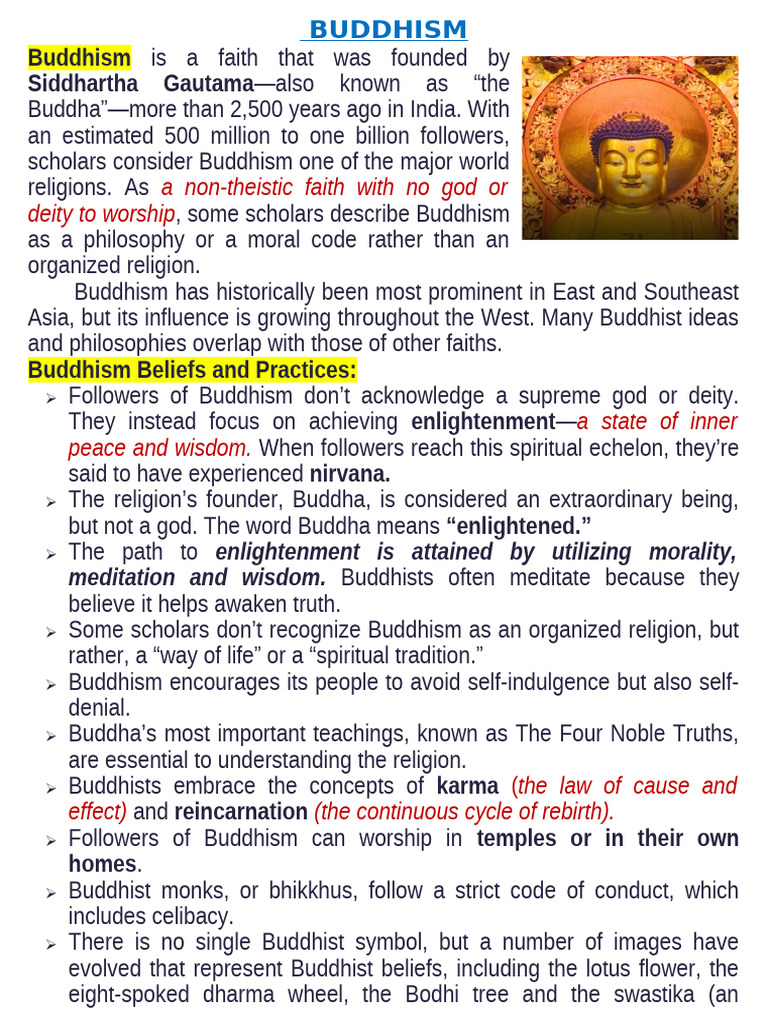 Overview of Buddhism and Its Teachings | PDF | Noble Eightfold Path ...