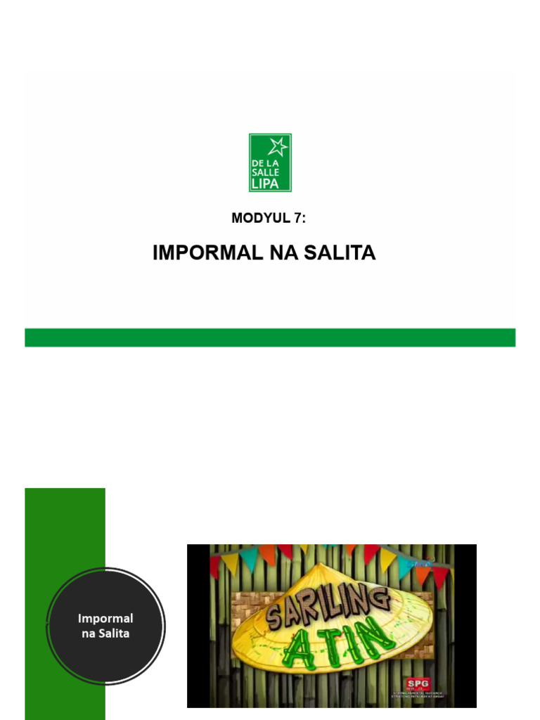 Impormal Na Salita | PDF