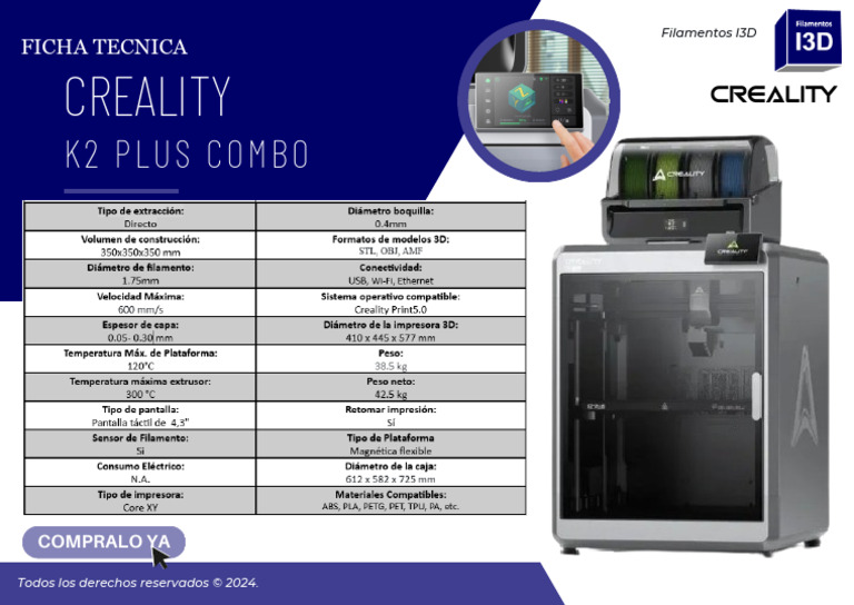 I3d CR k2 Plus Combo | PDF