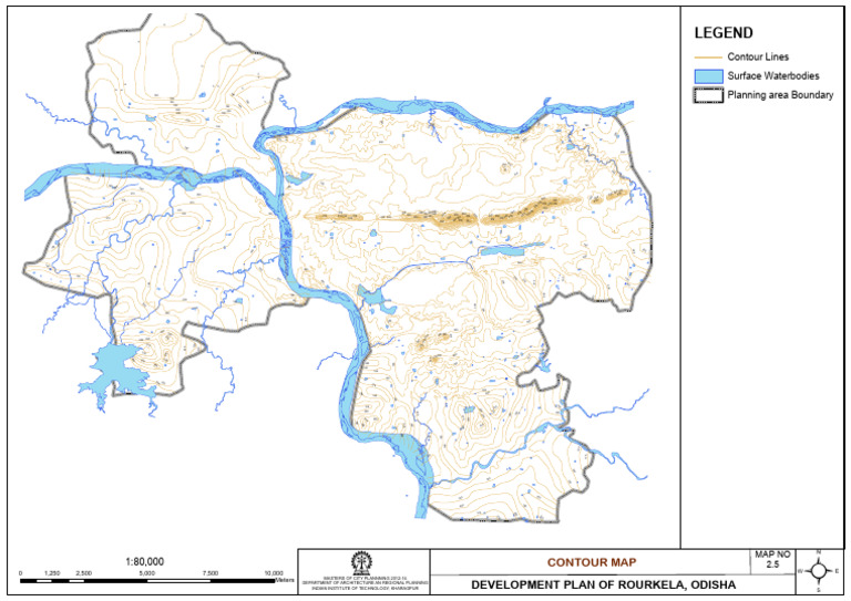 Rourkela Odisha Contour Map Analysis | PDF | Cartography