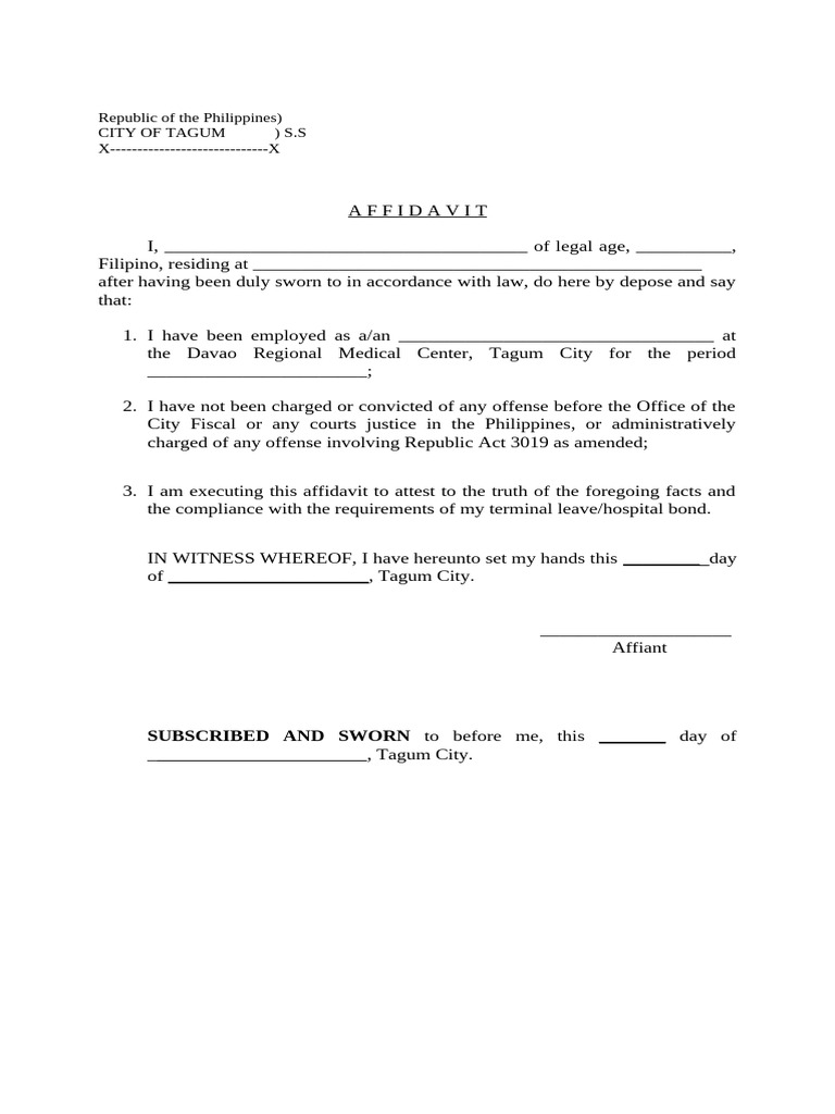 Affidavit (Terminal Leave) PDF