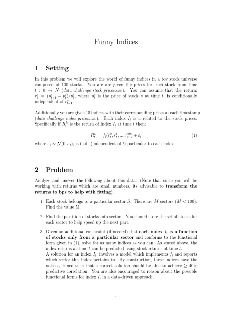 Analyzing Funny Indices in Stock Data | PDF