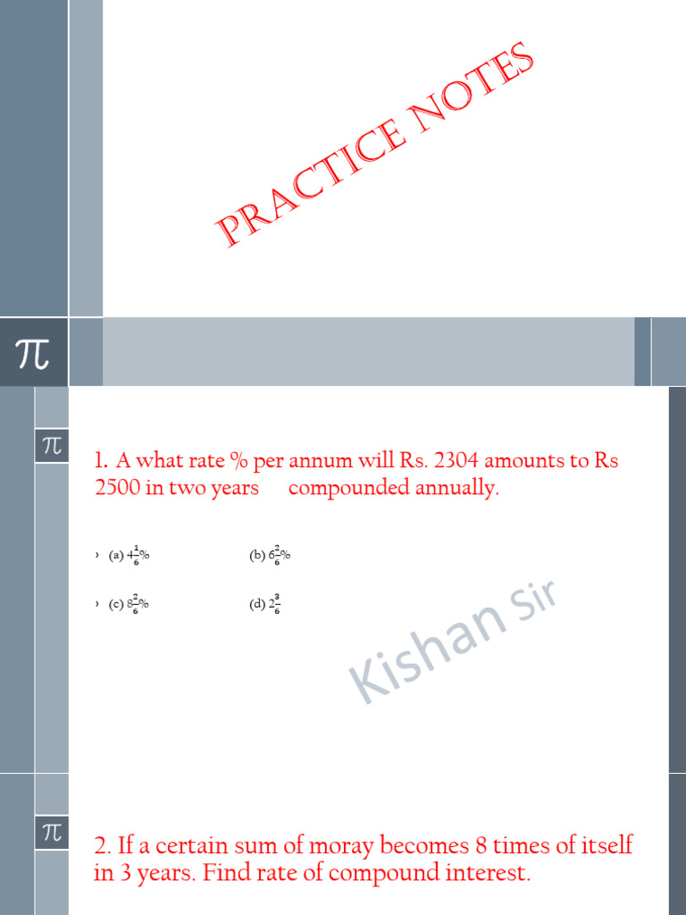 Compound Interest Calculations and Problems | PDF | Interest | Compound ...