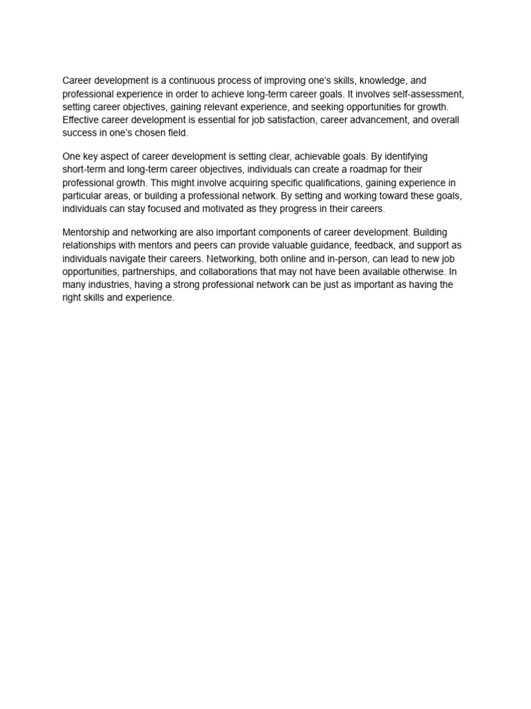 Career Development | PDF