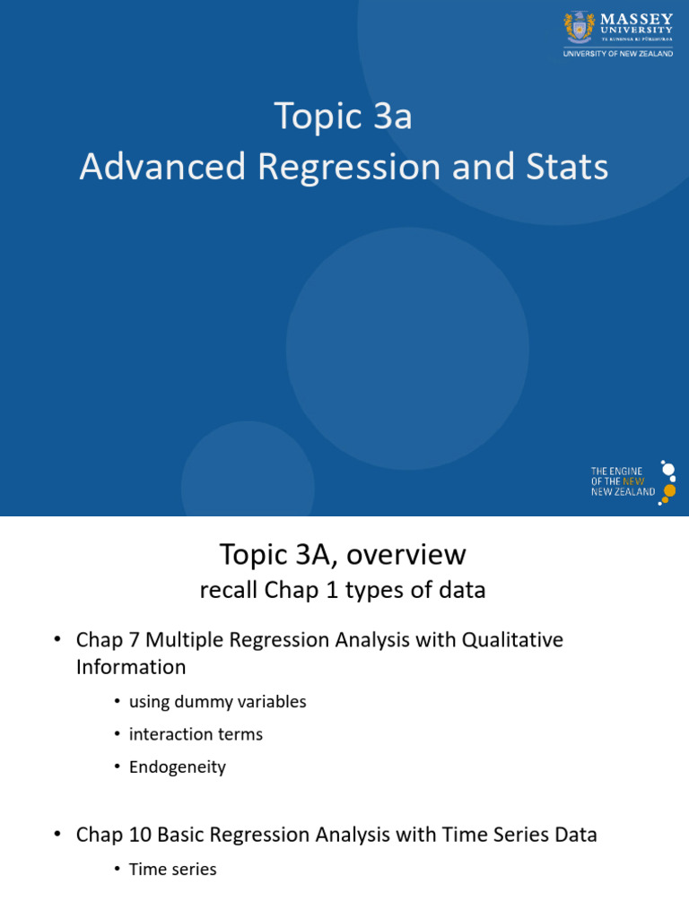 125.740 Topic 3A, v2024.1 | PDF | Endogeneity (Econometrics) | Ordinary ...