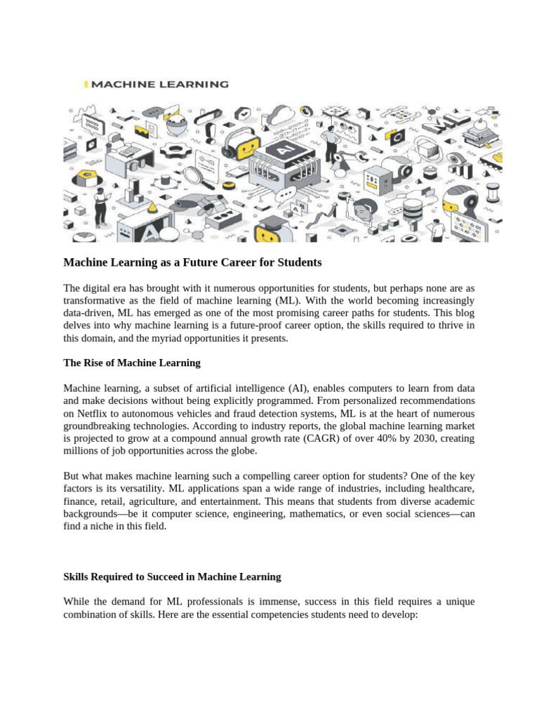 Machine Learning Career Guide for Students | PDF | Machine Learning ...
