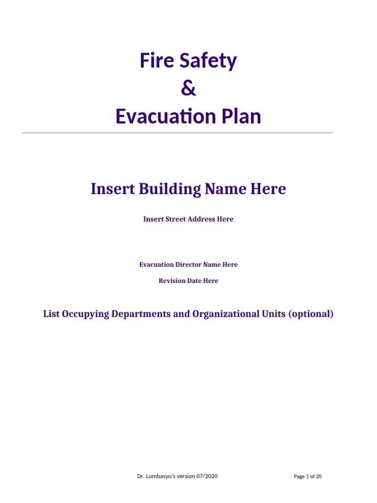 Fire Safety and Evacuation Plan Guide | PDF | Emergency Evacuation ...