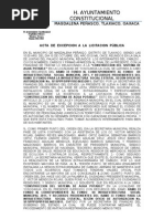 Acta de Excepcion A La Licitacion Publica Correguida