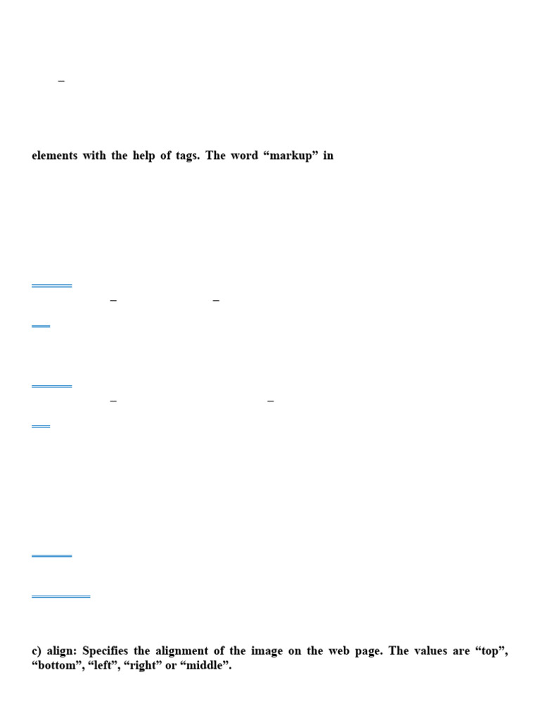 Web Technologies Unit I Notes | PDF | Html Element | Html