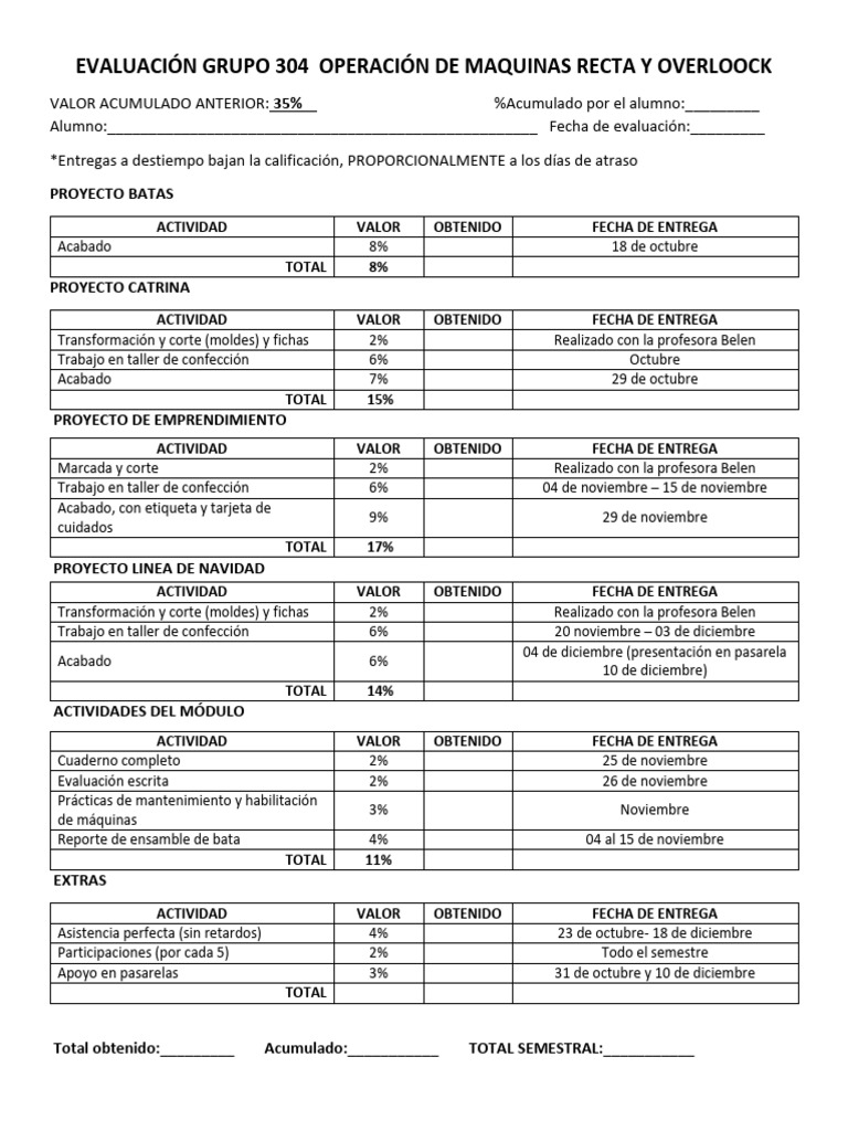 Evaluación de Proyectos de Confección 304 | PDF