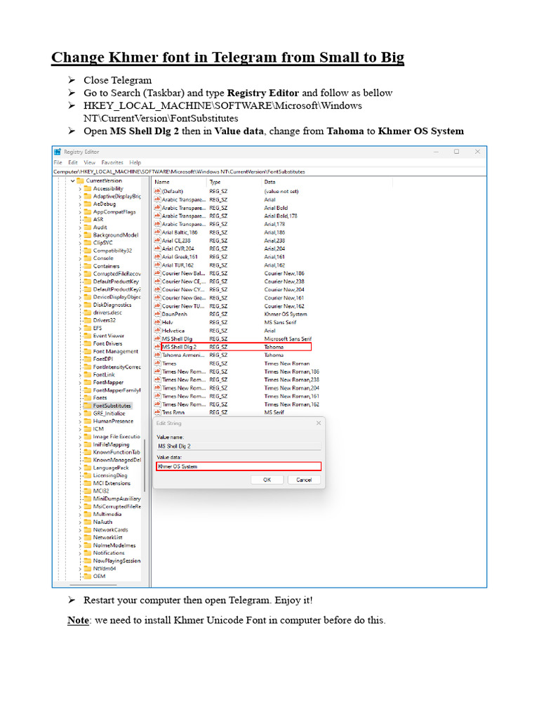 Change Khmer Font Size In Telegram Pdf
