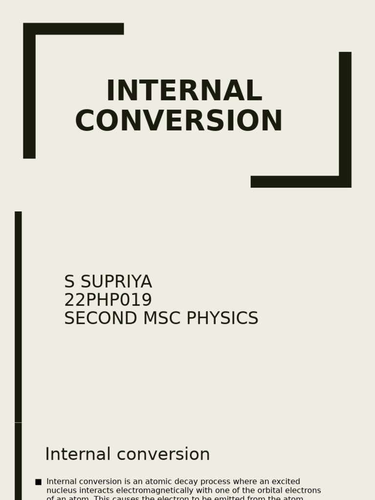 Understanding Internal Conversion in Physics | PDF