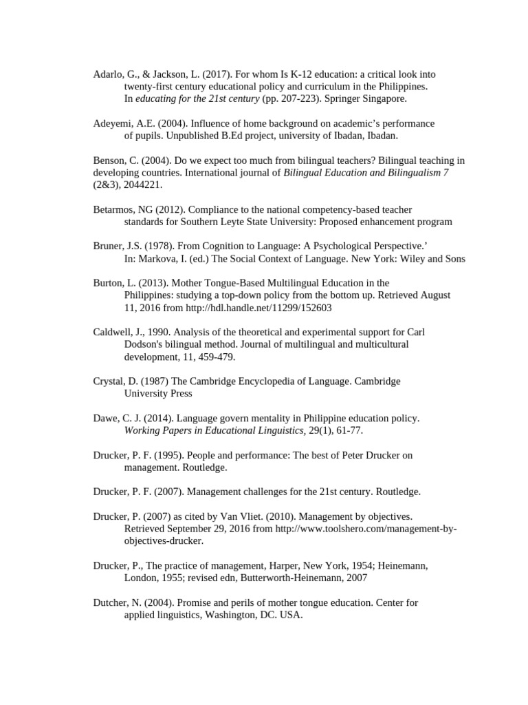 7-BIBLIOGRAPHY | PDF | Multilingualism | First Language