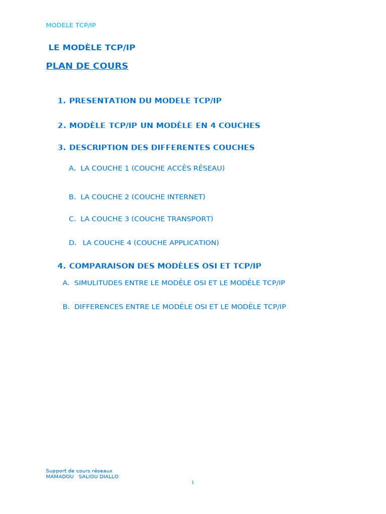 Modèle TCP/IP : Structure et Comparaison | PDF | Suite des protocoles ...
