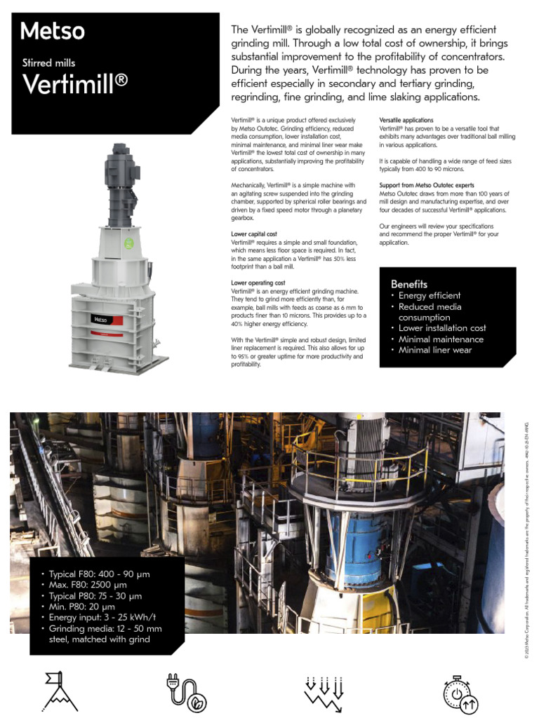 Metso Vertimill®: Energy Efficient Grinding | PDF | Mill (Grinding ...