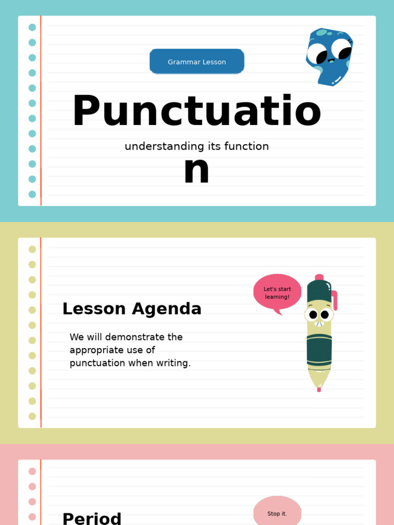 Colorful Illustrative Punctuation Lesson Presentation - 20241207 ...