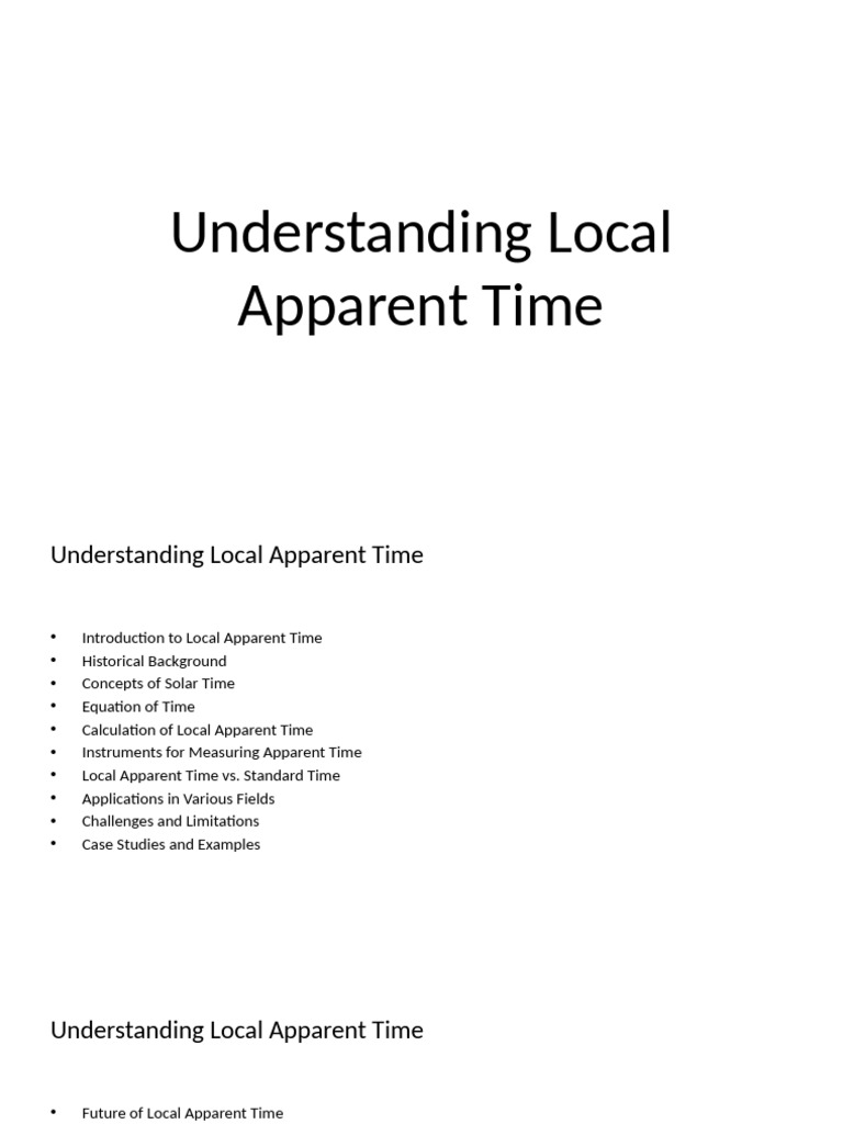 Understanding Local Apparent Time | PDF | Time | Latitude