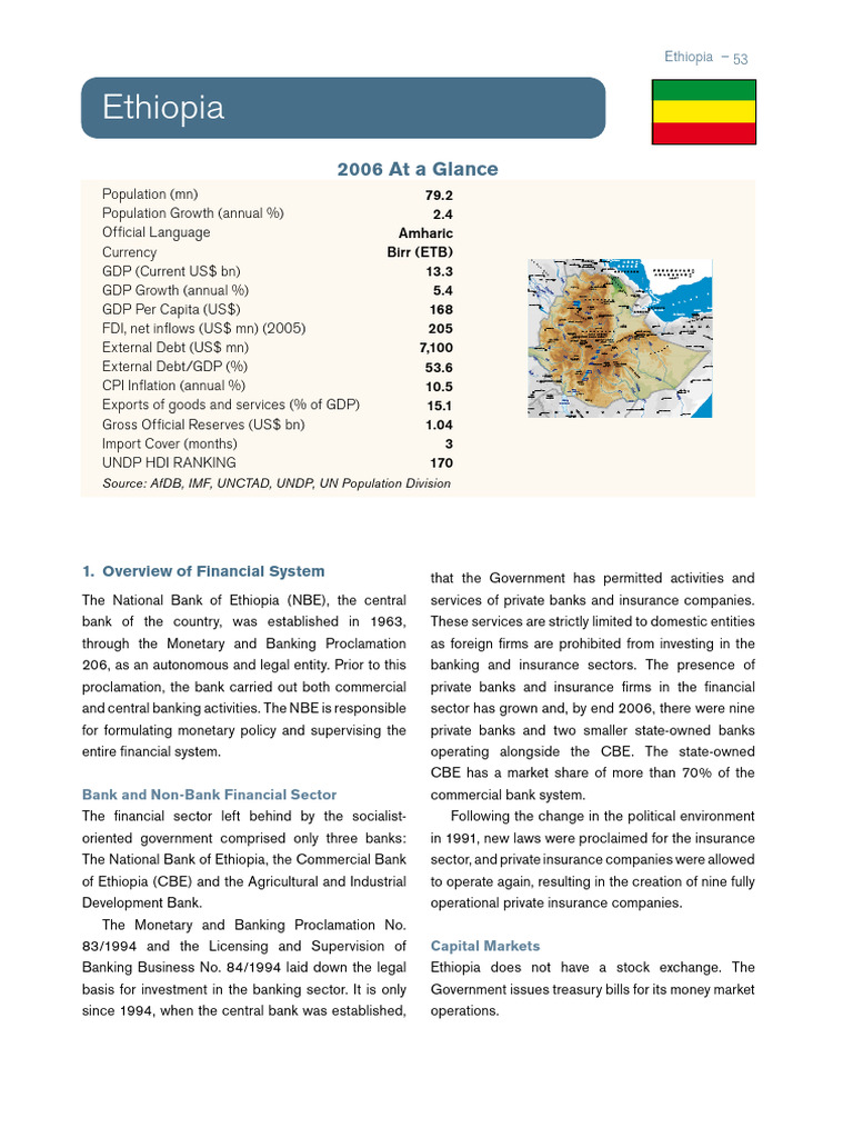 Ethiopia Financial Overview 2023 | PDF | Currency | Ethiopia