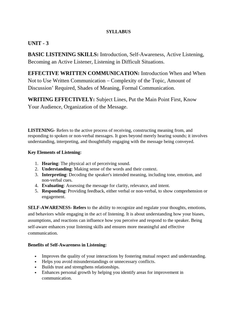 Unit 3 Pdf Communication Nonverbal Communication