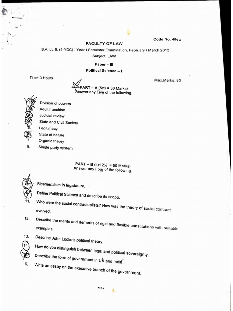 1 - 5 - 1st Sem. Pol - Sci - I | PDF