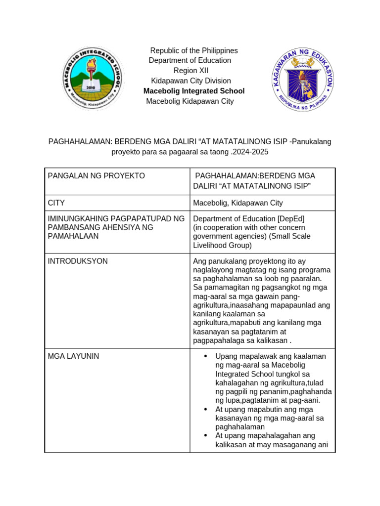 Panukala Agriculture | PDF
