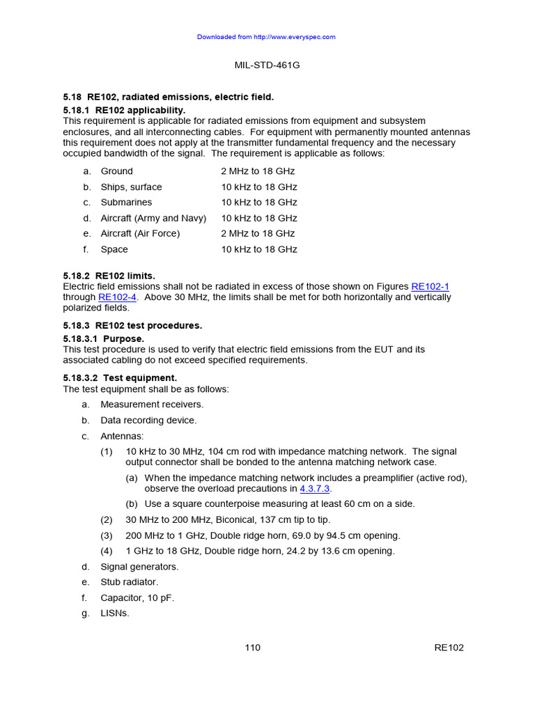 RE102 Testing for Radiated Emissions | PDF | Antenna (Radio) | Coaxial ...