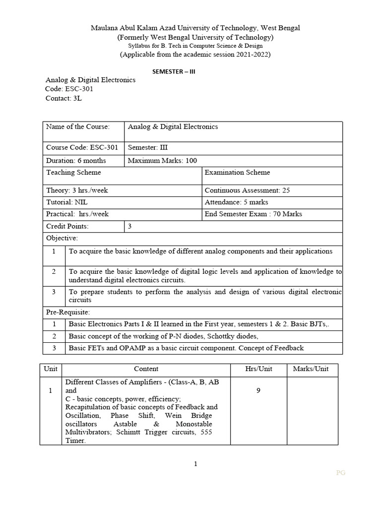 Syllabus for B. Tech in CSE | PDF | Equations | Matrix (Mathematics)