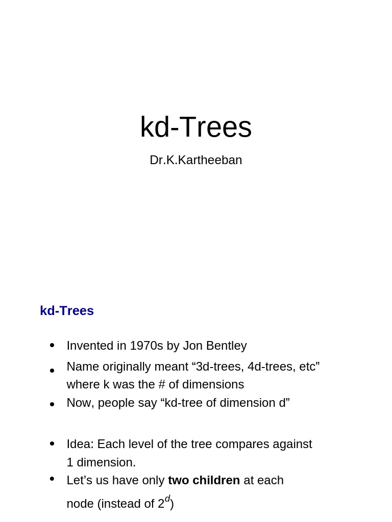 Understanding kd-Trees: Structure & Functions | PDF | Applied ...