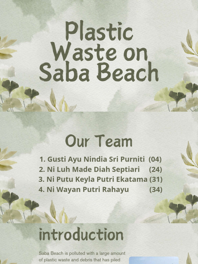 Plastic Pollution at Saba Beach | PDF | Waste | Human Impact On The ...