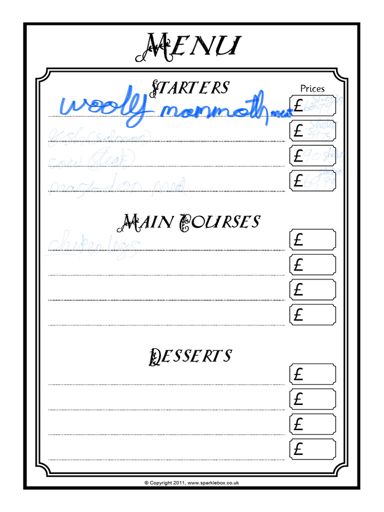 Menu Template | PDF