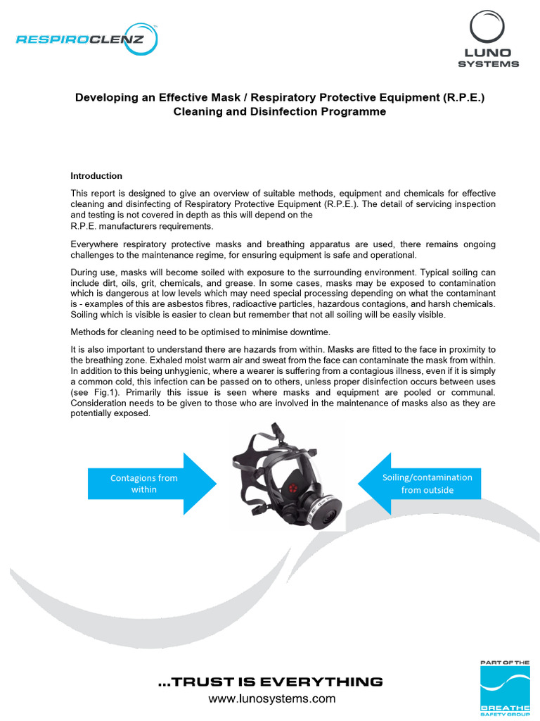 RPE Cleaning and Disinfection Guide | PDF | Sterilization (Microbiology ...