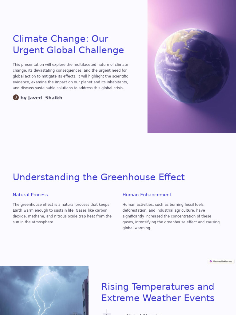 Climate Change Our Urgent Global Challenge | PDF | Climate Change ...
