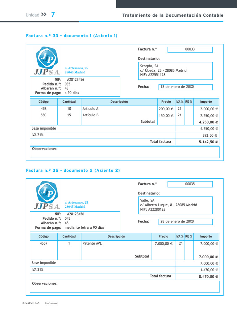 TDC-ACT-Extra 7 DOC Asiento 1 2 Facturas 33 35 | PDF | Factura ...