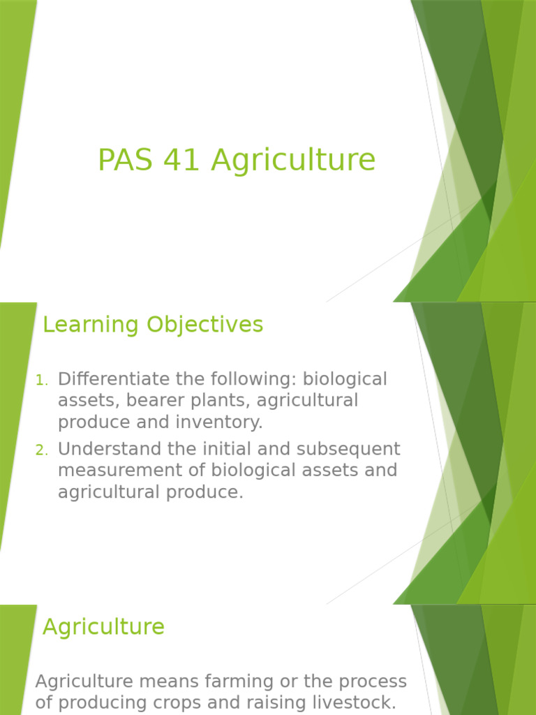 Understanding PAS 41 in Agriculture | PDF | Agriculture | Plants
