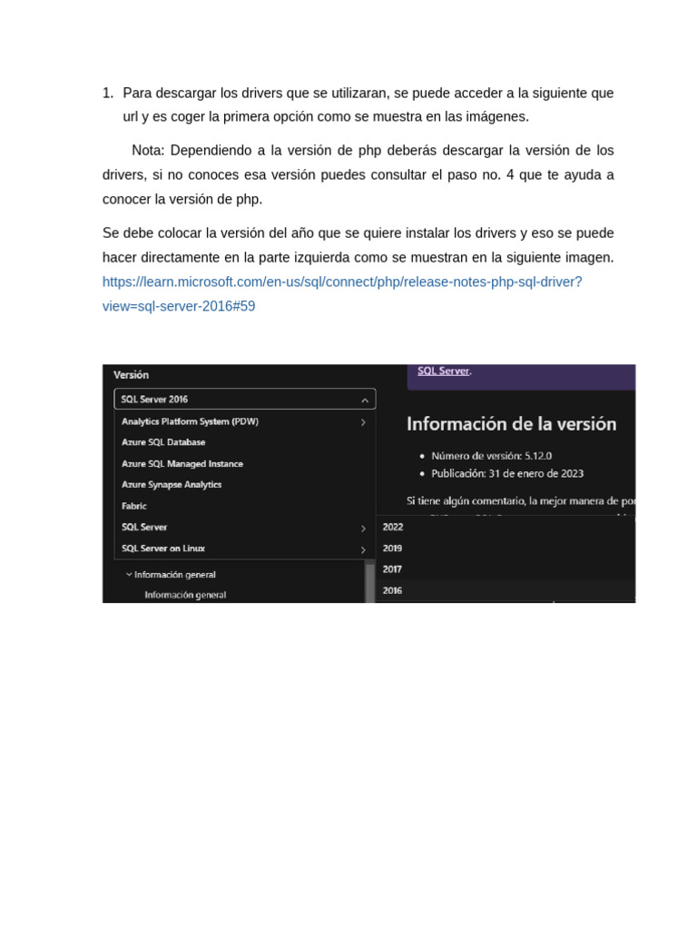 Instalación de Drivers PHP SQL Server | PDF | Php | Archivo de computadora